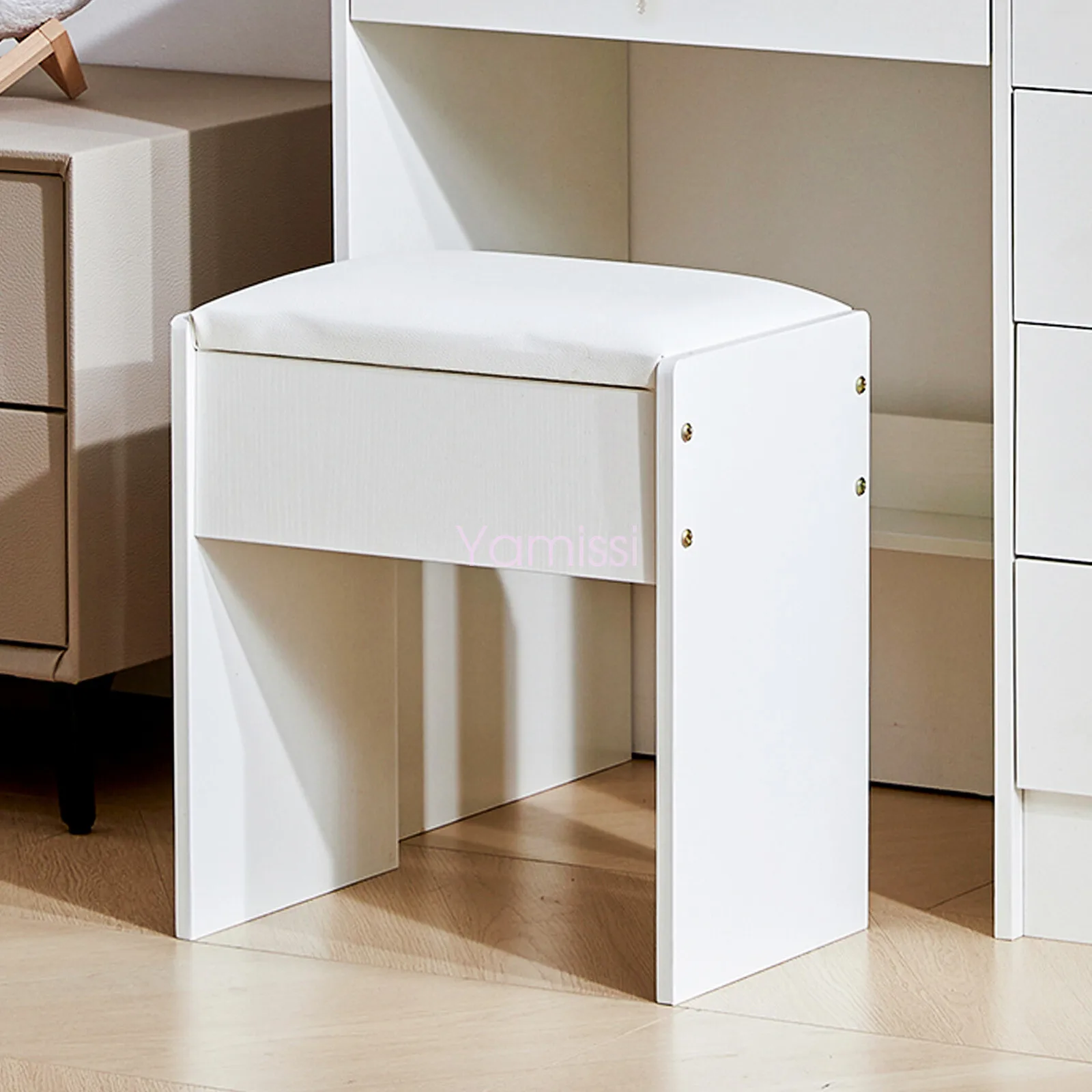 

Vanity stool for Makeup Room PU Leather Makeup Stool Chair White Morden