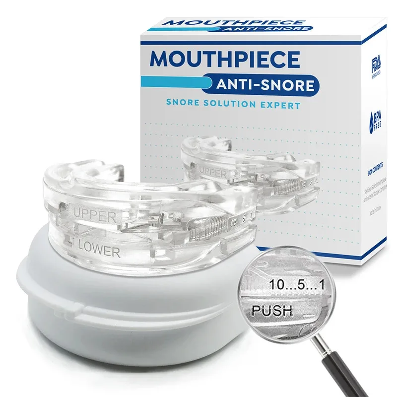 Anti-Snoring Mouth Guard, Adjustable Mouthpiece - Night Time Teeth Mouthguard & Sleeping Bite Guard for Bruxism and Stop Snoring