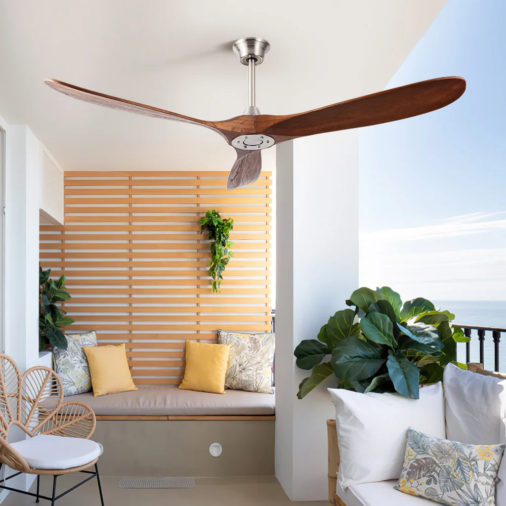 

60 inch ceiling fan with wood leaf energy saving wall control ceiling fan without light is suitable for hotel family restaurant