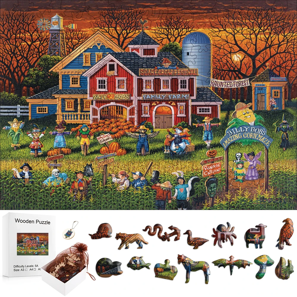 

Adult Wood Puzzle Adults Children Educational Toys for Children Free Shipping Puzzl Toy Diy Board Games scarecrow Jigsaw