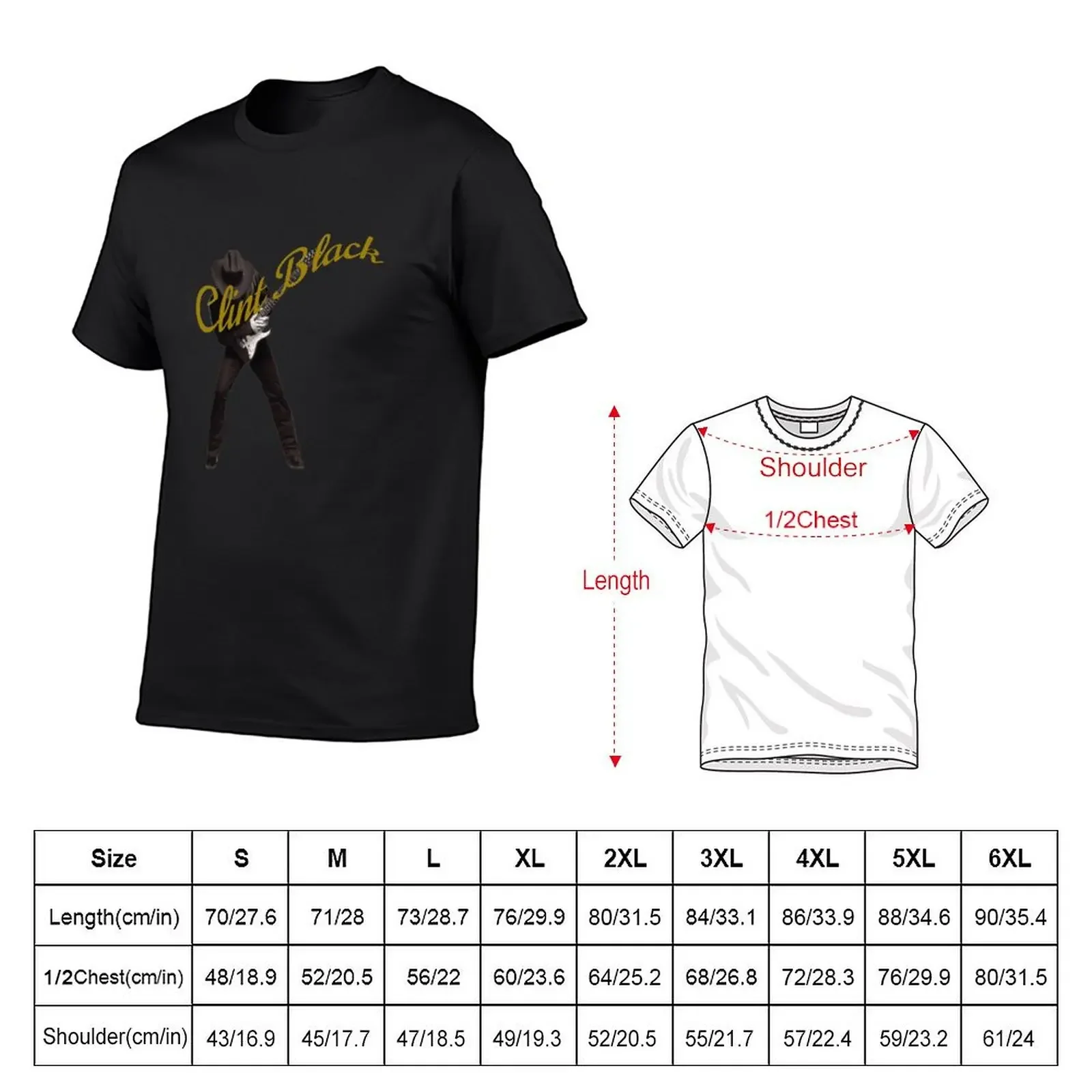 Clint Black guitar T-Shirt graphic shirts oversized plain fruit of the loom mens t shirts