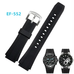 Silicone Watch Band 25*20mm Watchband for Casio Edifice EF552 EF-552D-1AVUDF Waterproof EF-552 Rubber Sport Men's Bracelet Strap