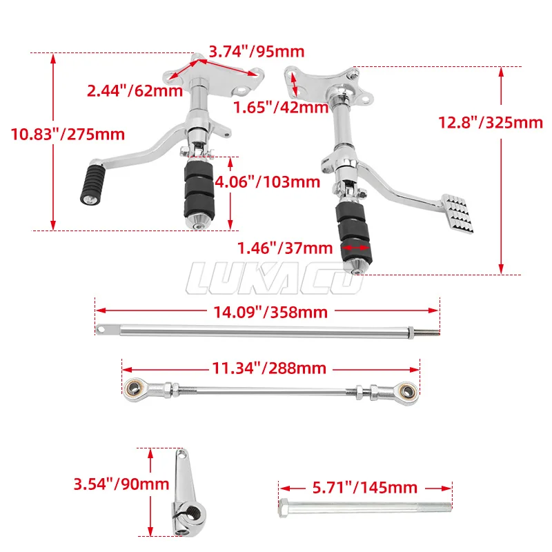 Motorcycle Black Forward Controls Complete Kit Footpegs Shifter Levers Linkages For Harley Sportster XL1200 883 Custom 91-03