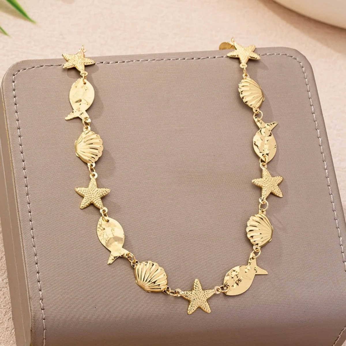 Metallische Seestern-Muschel-Taillenkette für Damen und Herren, trendige Sommer-Strand-Ozean-Seestern-Bauchkette, böhmischer Körperschmuck – Detail 23