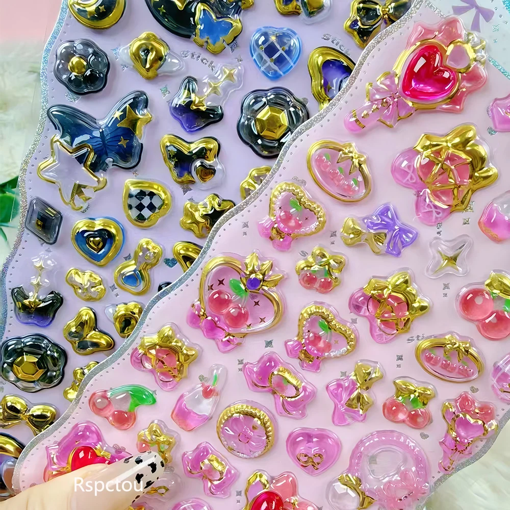 

1/8pcs Funny Cartoon Creative 3D Relief Stickers Kawaii Animal Pattern Decals Waterproof Decoration DIY Cute Sticker Reward Gift