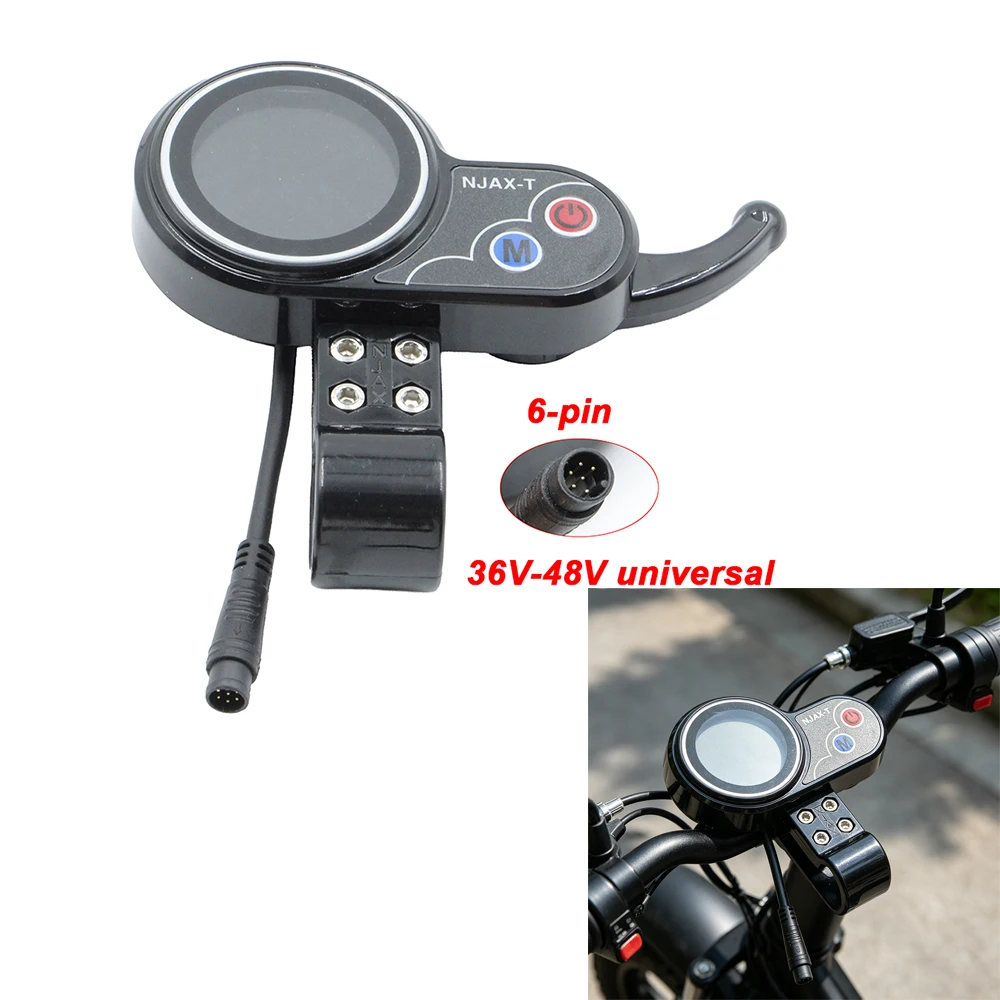 

NJAX-T 6pin LED display throttle instrument display 36v 48V LCD for electric scooter accessories