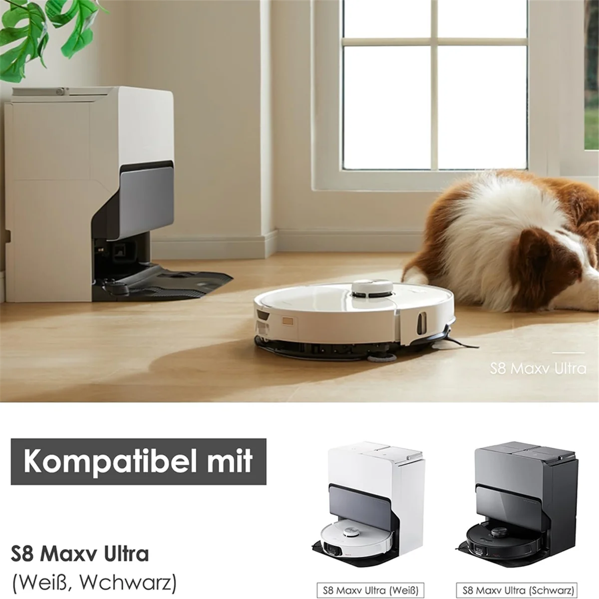 Set di accessori per Roborock S8 Maxv Ultra, sacchetti per la polvere Spazzola a rullo principale Spazzole laterali Filtro Panni da 6 mop, Accessori per aspirapolvere