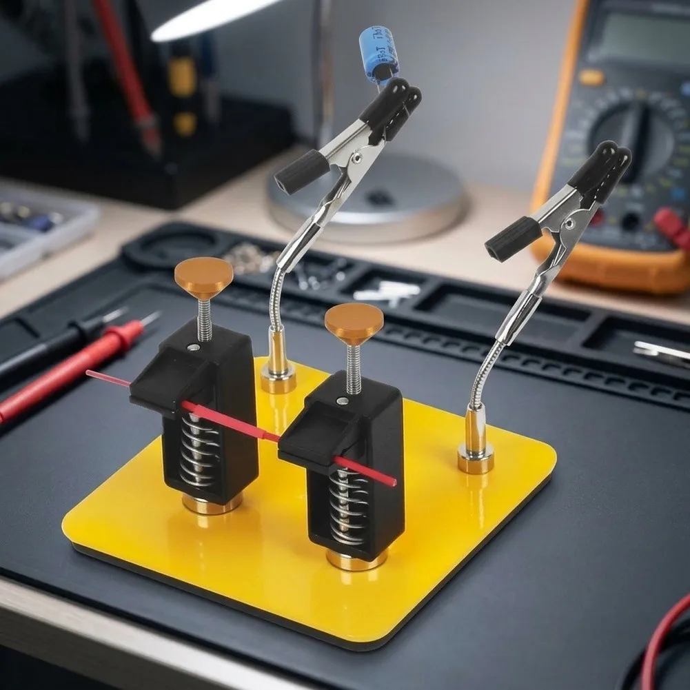 Magnetic Solder Stand With Flexible Rods And Board Holder For Welder Repair PCB Soldering Station Helping Hands Tool Yellow Base