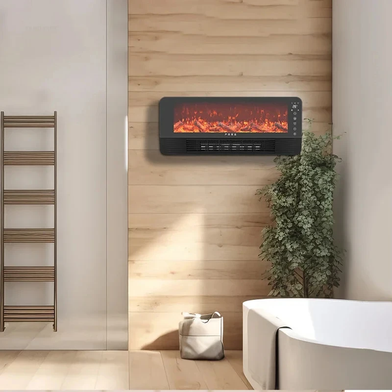 Modern Fireplace Heater Desktop Blowing Heat Warm Fan Floor Wall-Mounted Simulation Flame Remote Control Electric Fireplace