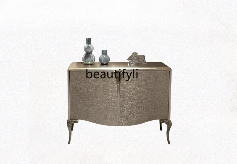 

American light luxury solid wood porch cabinet, front door storage shoe cabinet modern living room advanced storage side cabinet