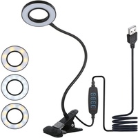 48 LEDs Desk Lamp Clip USB Book Light Bedside 360° Led Mini Clip-On Desk Lamp Flexible Nightlight Brightness Adjustable 3 Level