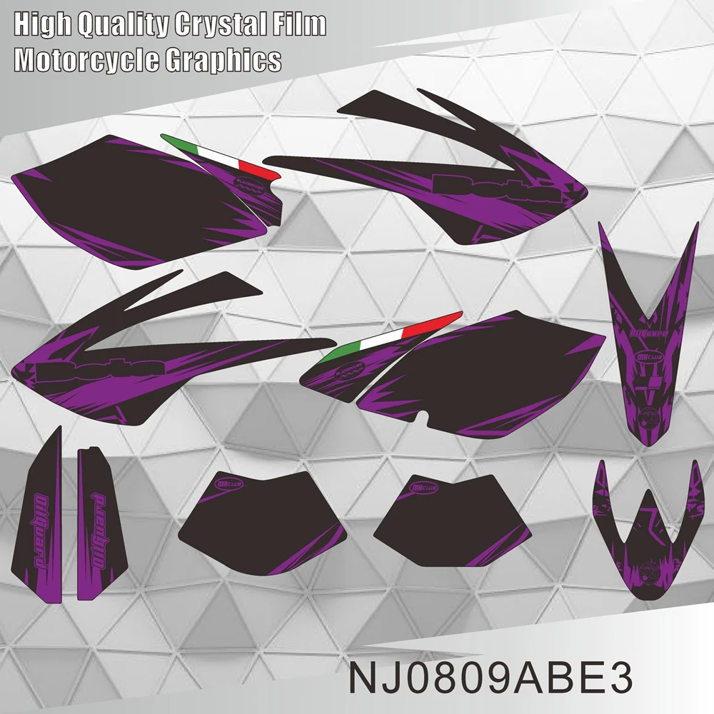 For BETA RR 2006 2007 2008 2009 Full Graphics Decals Stickers Motorcycle Background Custom Name NJ0809ABE
