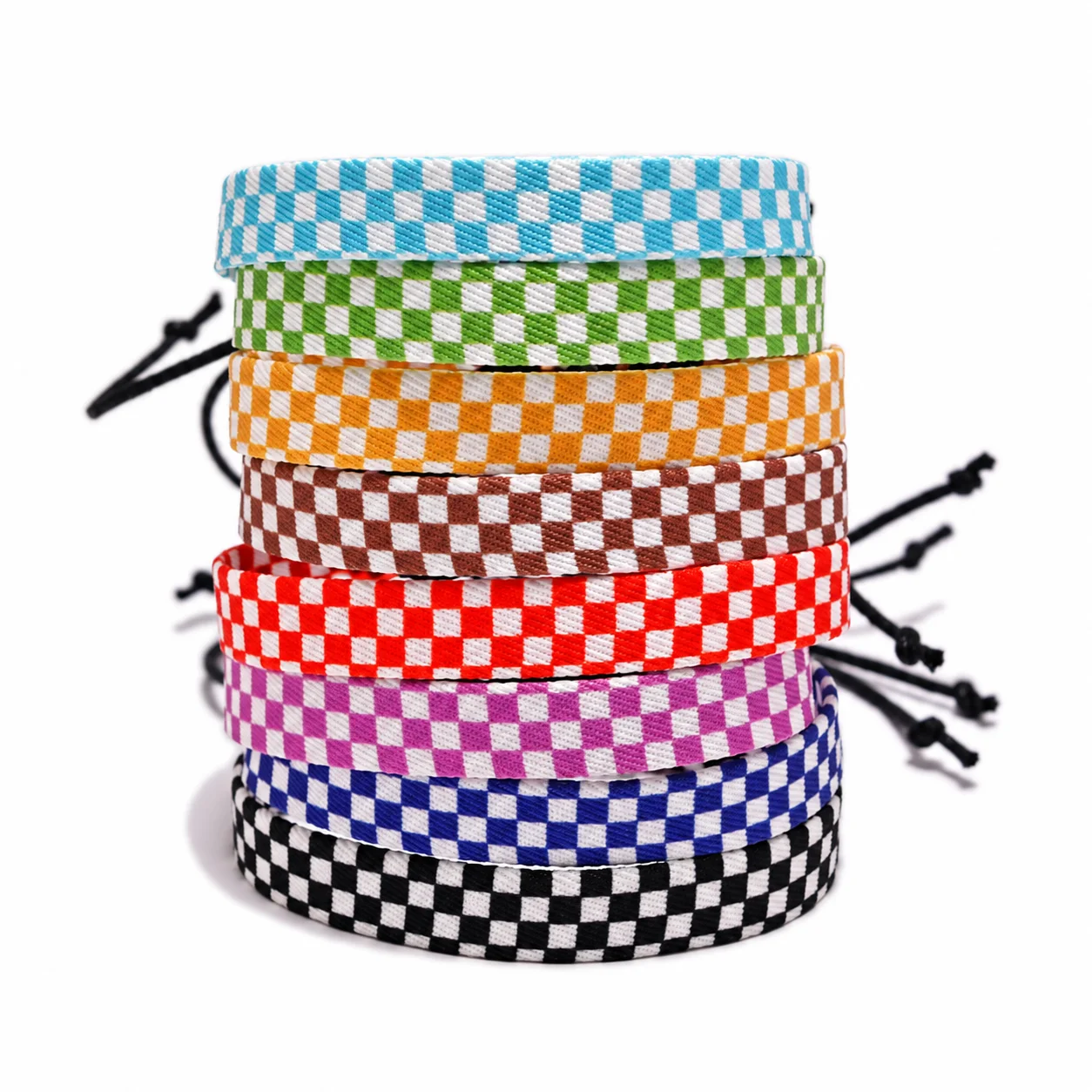 Webbing Bracelet Lightweight Checkered Wristband Drawstring Bracelet Retro Geometric Pattern Bracelet For Daily Wear Casual Gift