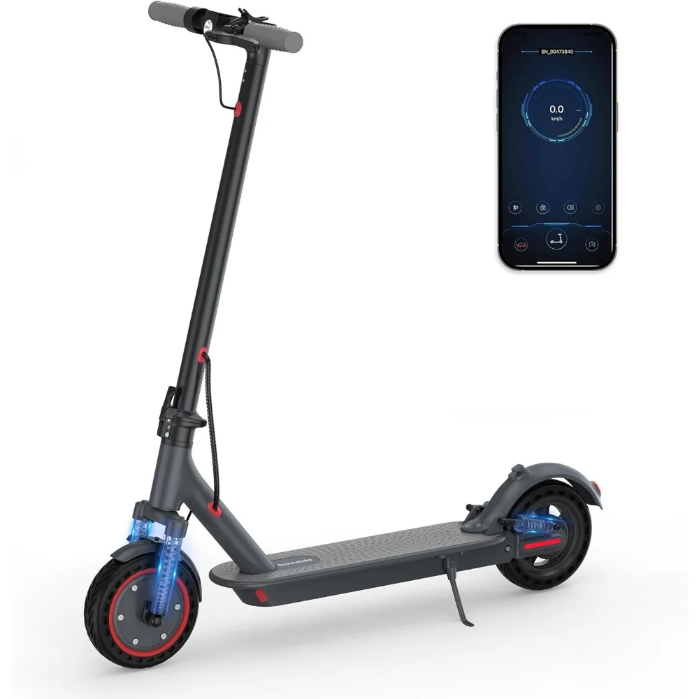 

Electric Scooter - 8.5" Solid Tires, Quadruple Shock Absorption, Up to 19 Miles Long-Range, 19 Mph Top Speed, Portable Folding