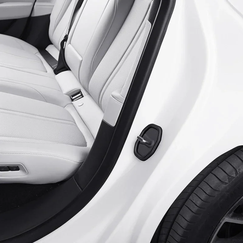 

Silica Gel Black Car Door Lock Cover Trim Sticker Car Accessories For BMW 3 5 6 7 Series X4 X5 X6 X7 G30 G20 G05 G06 2014-2023