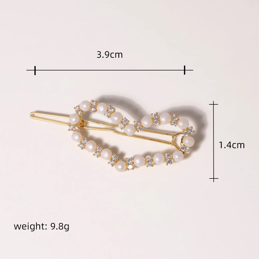 GLSEEVO Heart Shape Zircon Pearl Hair Pins  Fashion Designer Designs New Hair Pins 2024 Hair Jewelry GH0104