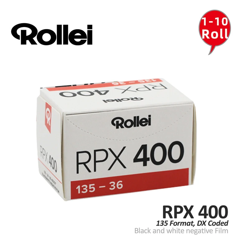 1/3/5/10 Rolls Rollei RPX 400 135 35mm  Negative Film（36 Exposures/Roll）Black&White(Expiry Date: 2027)