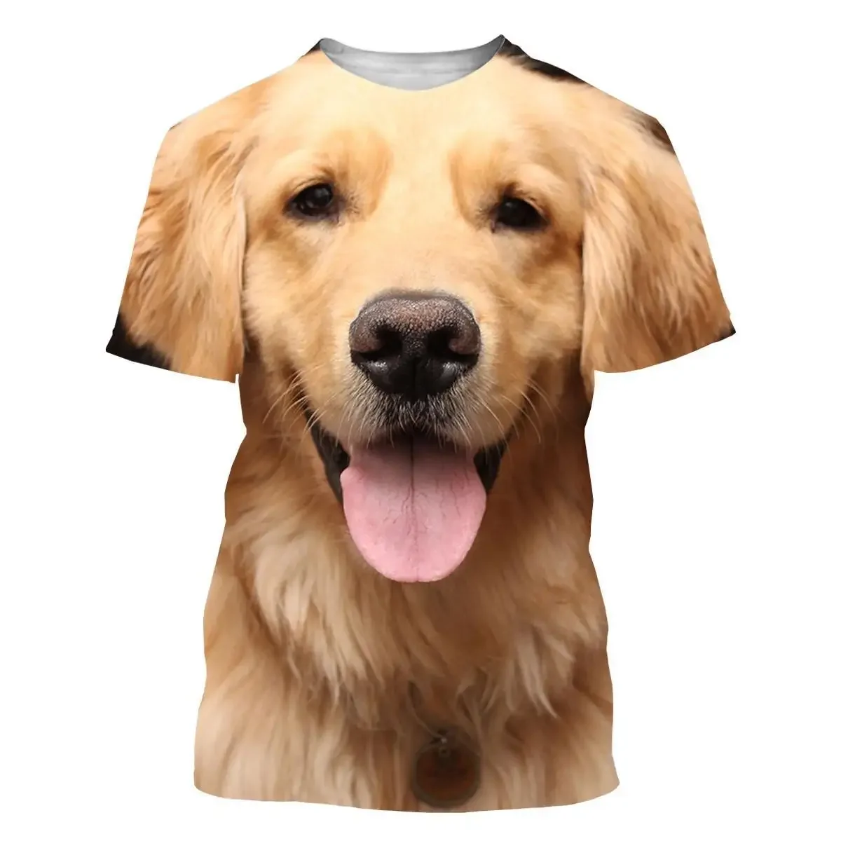 New Cute Animal Golden Retriever 3d Printing Men's Women's Children's T-shirt Cure Funny Dog Breathable Lightweight Summer Sport
