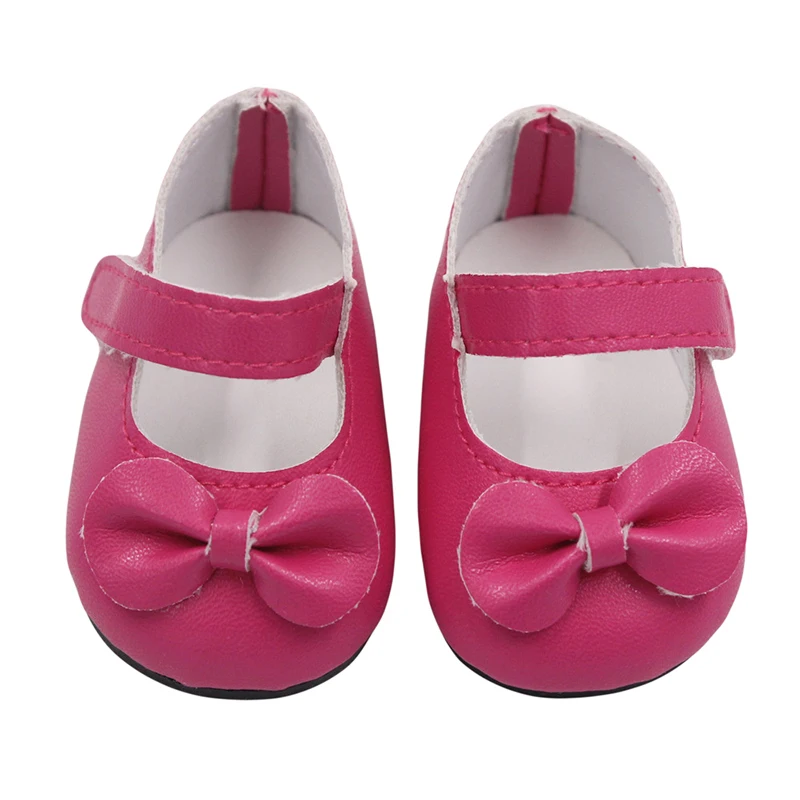 7 cm Bow Doll Shoes Cute Mini Leather Shoes For 43cm Baby New Born,American 18 Inch&OG,My Life Girl Doll Best Girl's Toy