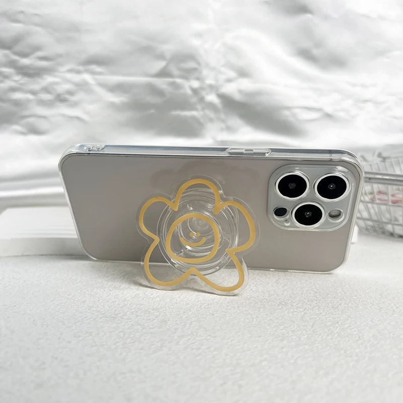 Original design expression flower mobile phone holder Popular Socket grip Foldable lazy stand Simple style