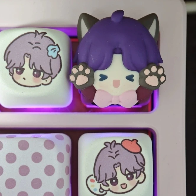 أغطية مفاتيح Love And Deepspace Xavier Zayne Rafael Sylus Caleb لعبة شخصية البضائع لوحة المفاتيح الميكانيكية ملحقات غطاء المفاتيح ESC #3