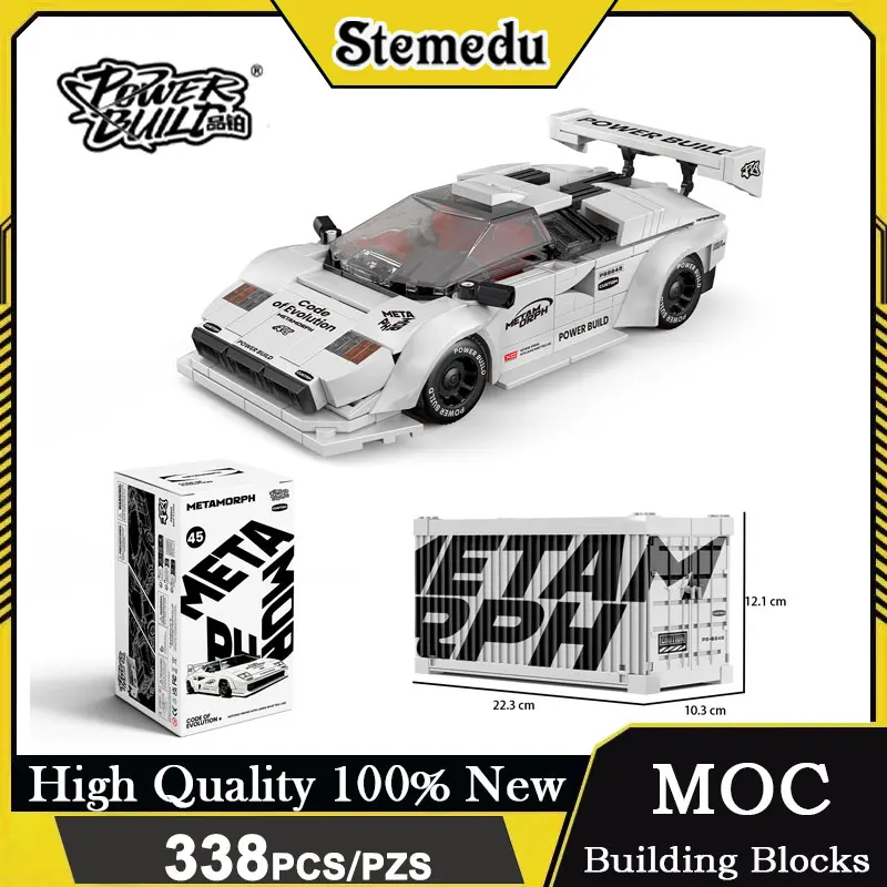 

Powerbuilt Technical Speed F40 Racing Car Speed Model Container Building Block Brick Assembly Toys Kids Adults Xmas Gift