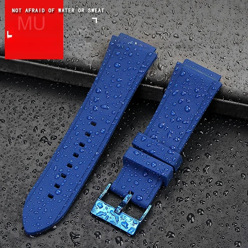Durable Wear-resistant Sports Watchbands Stainless Steel Buckle for Guess W0247g3 W0040g3 W0040g7 Waterproof Silicone Strap 22mm