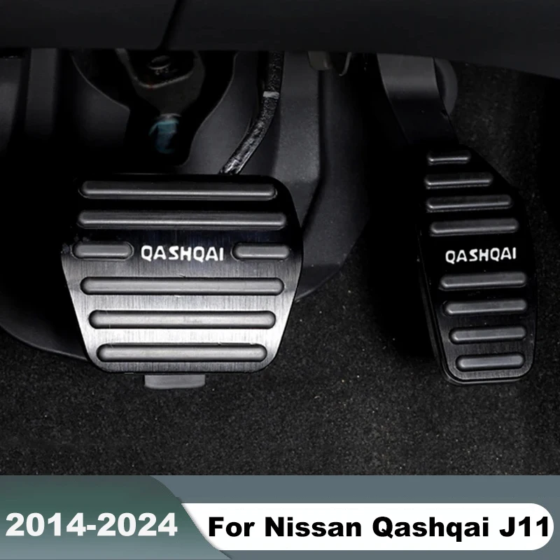 Car Fuel Accelerator Brake Pedals Cover Pad Accessories For Nissan Qashqai J11 J12 2014-2017 2018 2019 2020 2021 2022 2023 2024