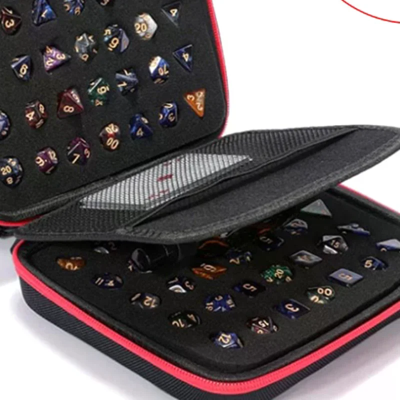 

Hard Carrying Case For RPG Board Games Dice Package EVA 70 Hole Dice Bag With Partition For Portable Bag