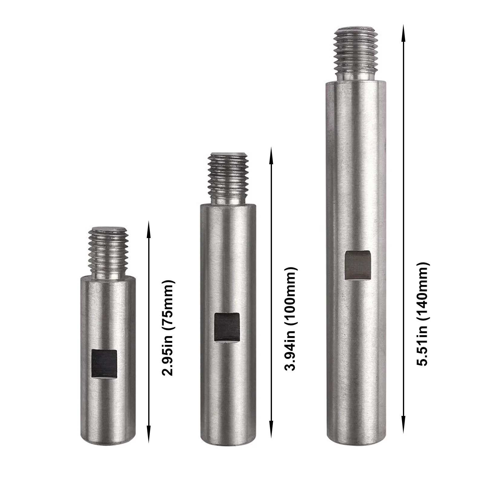 Polishing Machine Extension Rod Connecting Rod Extension Rod Rotary Polisher 75mm Adapter Rod Aluminum Alloy Extension Shaft for