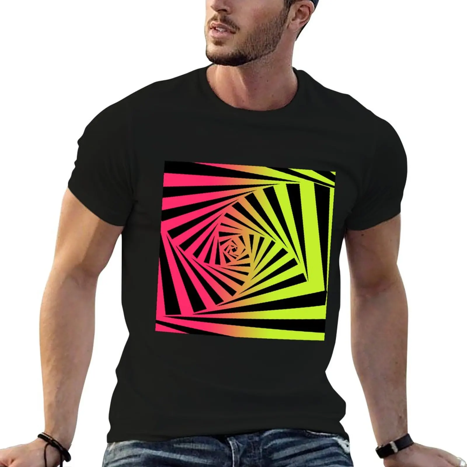 Camiseta masculina Vision Gator Swirl, camiseta de algodão pesado, camiseta masculina personalizada