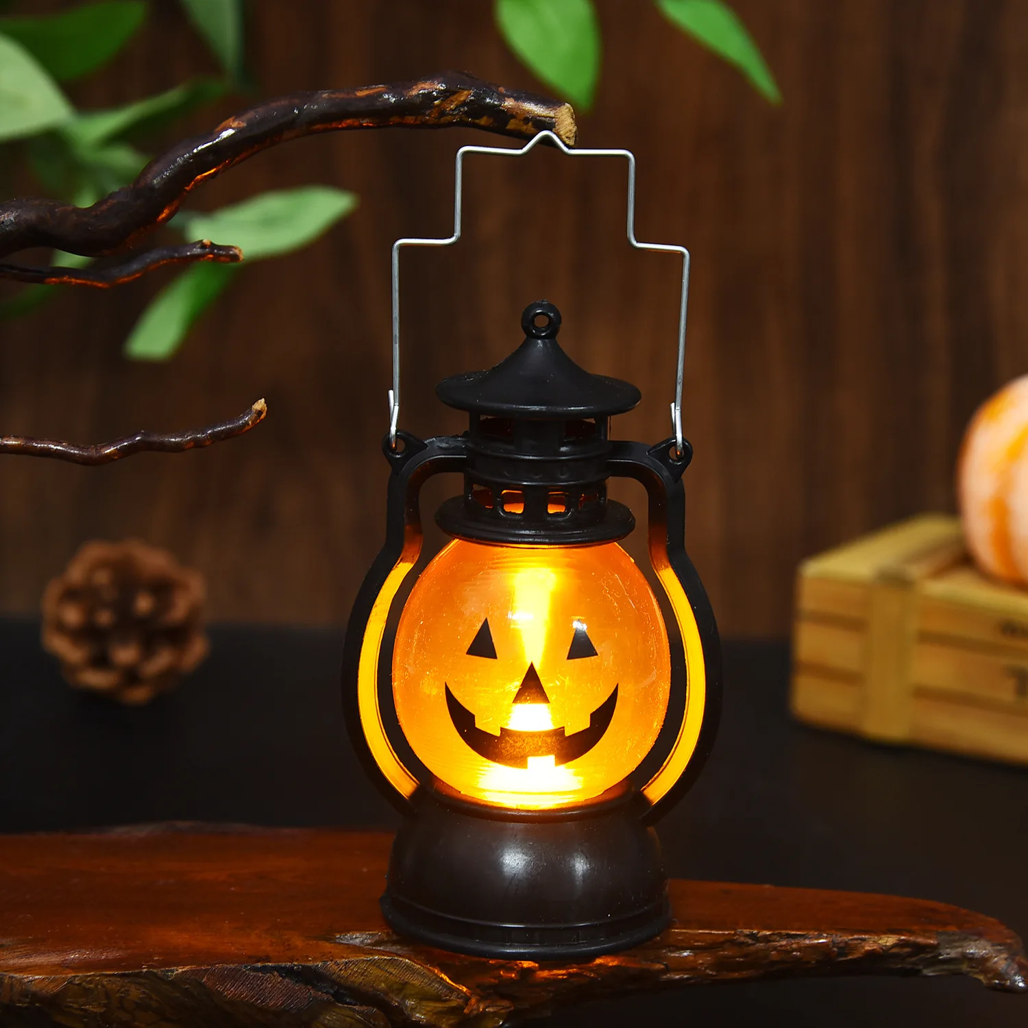 Halloween Retro Night Light LED Pumpkin Light Halloween Decor - Handheld Ghost Lamp, Portable for Party Home Horror Prop, Gift