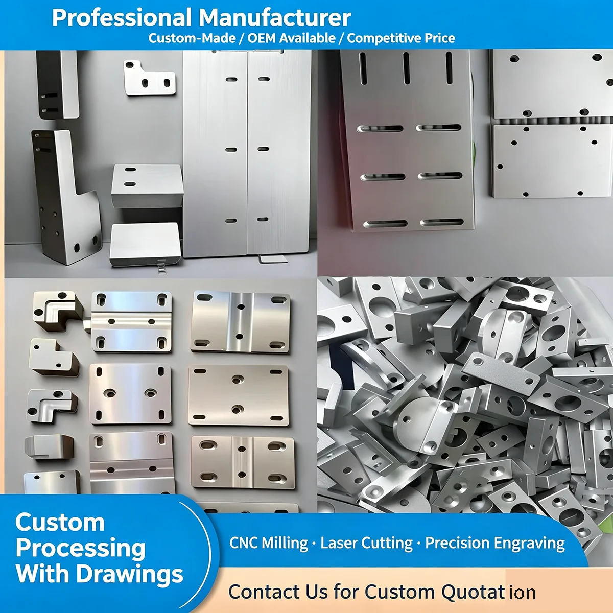 Custom Stainless Steel Processing Service, Laser Cut Bending Drilling for Sheet Round Bar Disc Flat Bar Non‑Standard Size