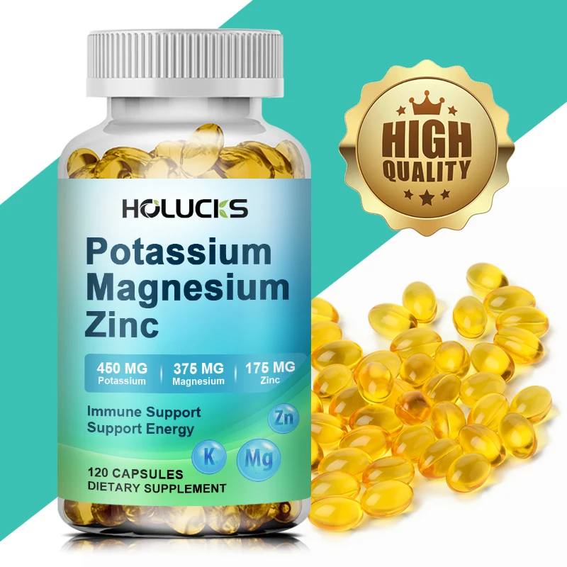 Potassium Magnesium Supplement 1000mg, Magnesium Potassium Zinc Aspartate Support Vascular, Bone, Heart, Muscle & Nerve Health