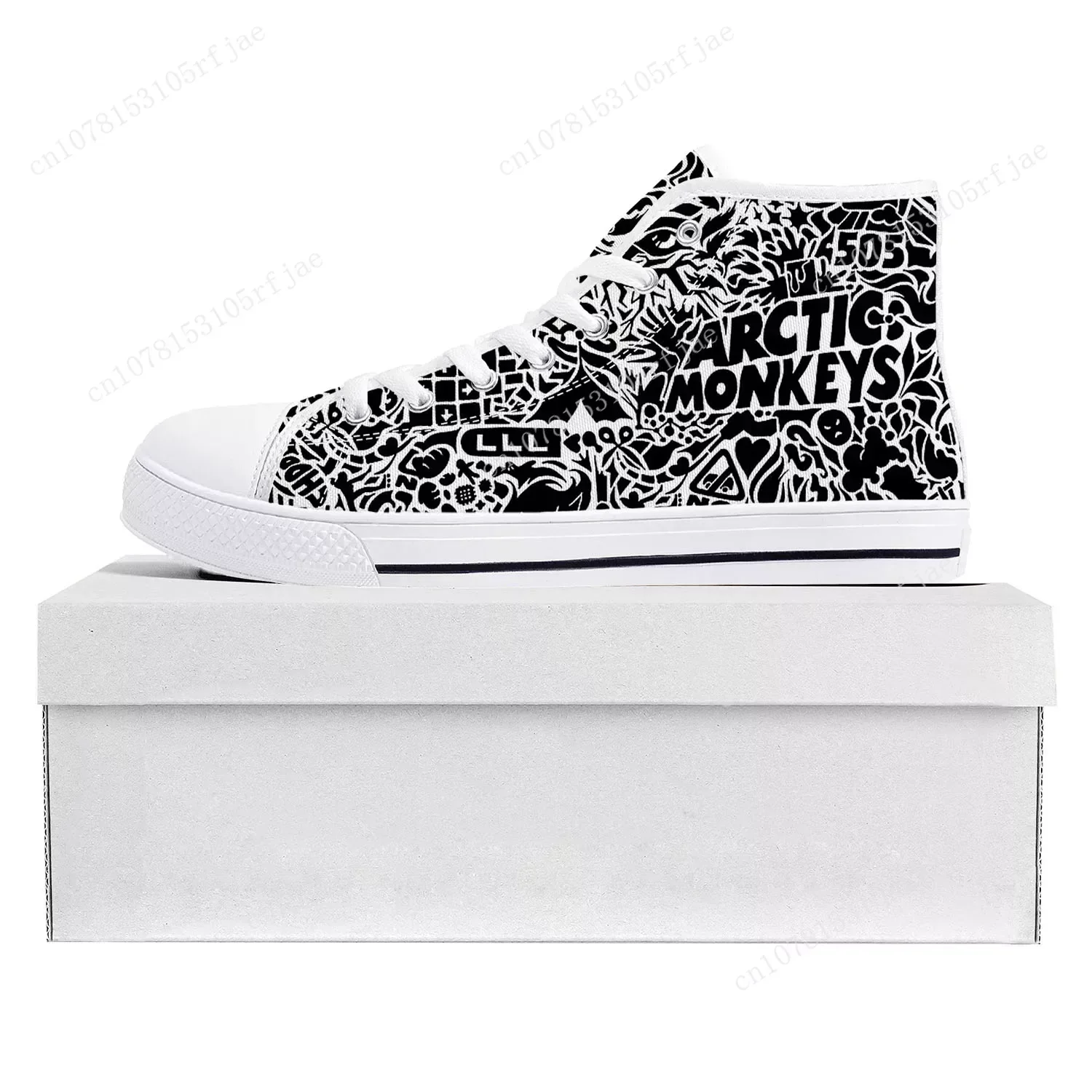 Arctic Monkeys Rock Band Pop High Top High Quality Sneakers Mens Womens Teenager Canvas Sneaker Casual Couple Shoes Custom Shoe