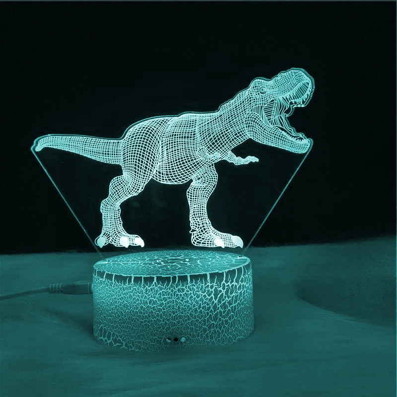 

Nighdn Dinosaur 3D Night Light for Kids Room 7 Color Changing Nightlight USB Bedside Lamp Birthday Christmas Gift for Boys Girls