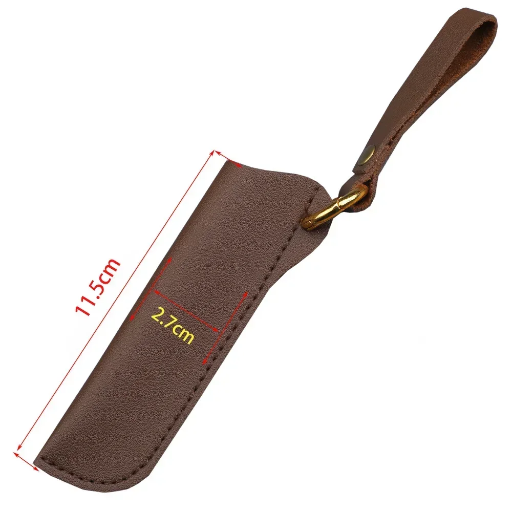 11.5CM Folding Knife PU Leather Case Holder Pocket Knife Sleeve Holsters Leather Sheath Scabbard Diy Accessories