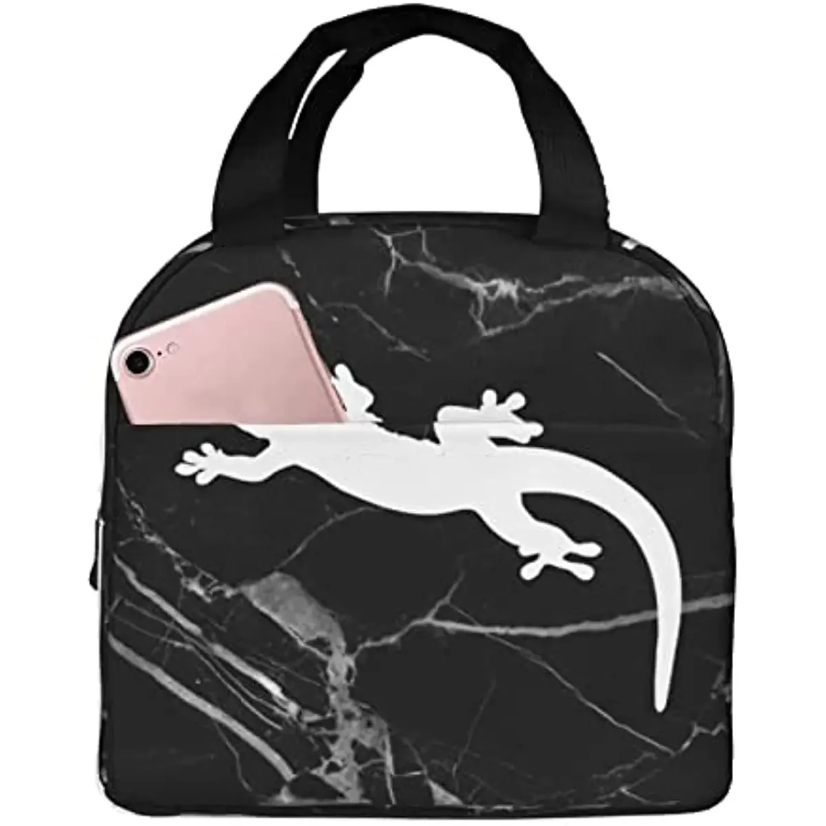 Lizard-gecko-reptile-Lunch-Bags, Insulated Lunch Box Picnic Bag Lunch Cooler Tote Bag for Woman Man Boy Girl Office Work School