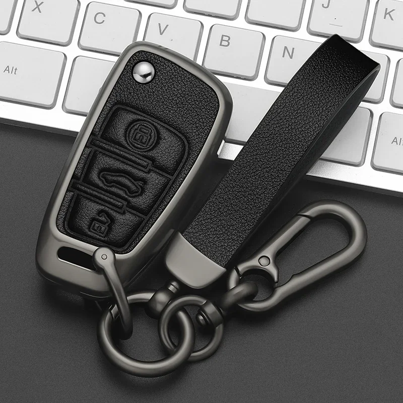 

Alloy Style Car Key Case Cover Shell For Audi A3 8L 8P A4 B6 B7 B8 A6 C5 C6 4F RS3 Q3 Q7 TT 8L 8V S3 Key Fob Shell Accessories