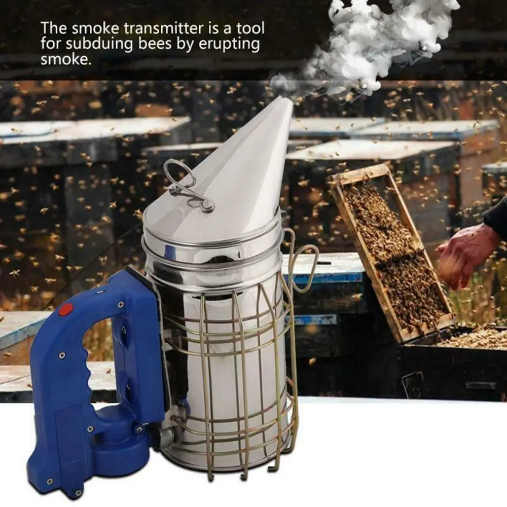 

Durable Useful Beekeeping Tool Kit Stainless Steel Electric Bee Smoker Smoke Machine Transmitter Electric Beekeeping Smoker