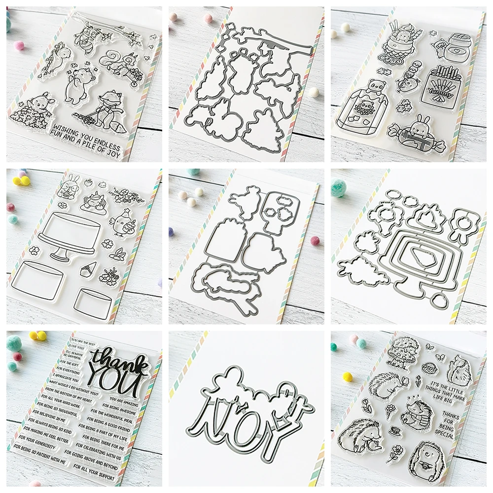 Stempel und Stanzformen mit fallenden Blättern, Notiz von Dank, transparente Stempel für DIY, Scrapbooking, Dekoration, Papier, Basteln, Album, Kartenherstellung
