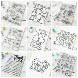 Falling Leaves Stamp and Cutting Dies Note of Thanks Clear Stamps For DIY Scrapbooking Decoration Paper Craft Album Card Making