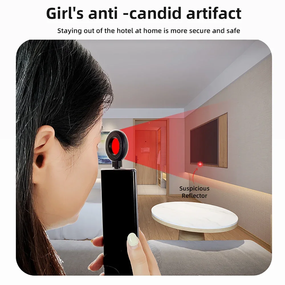 Portable Camera Detector  Rf Detector IR Alarm for Outdoor Travel Hotel Rental Anti Candid Hidden Camera Finder Led Light