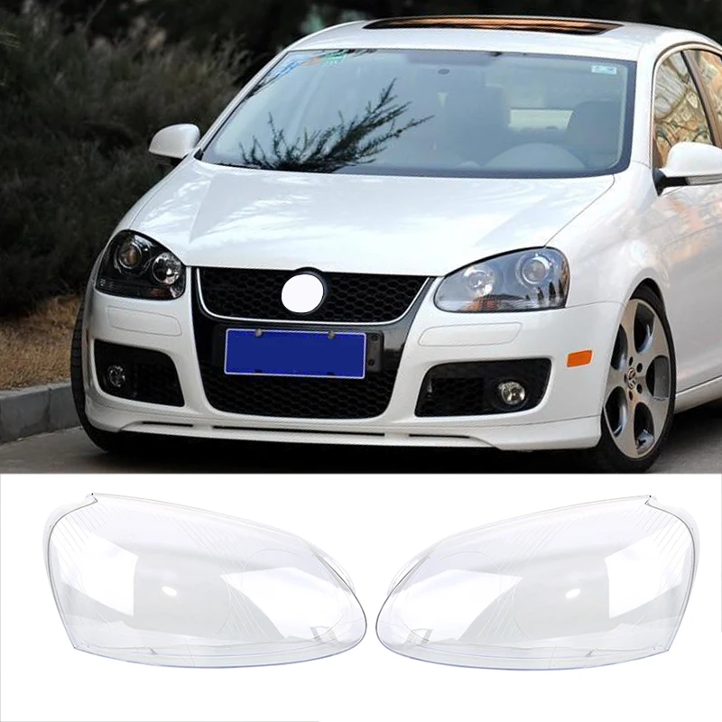 Car Head Lights Cover for VW Golf 5 MK 5 Jetta 2005 2009 Transparent Housing Front Headlights Lens Shell Glass Lampcover