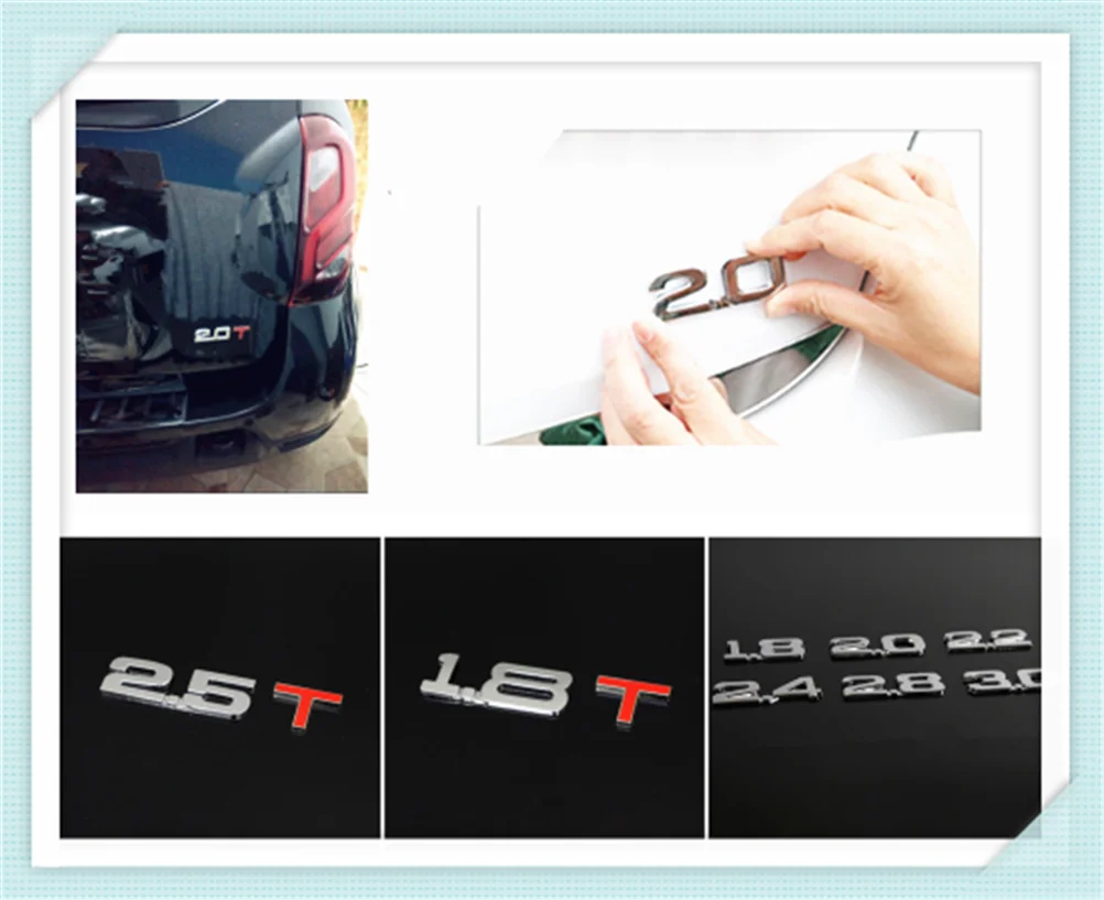 Car shape metal displacement digital modified tail auto logo for Honda Crosstour CR-Z S C EV-Ster AC