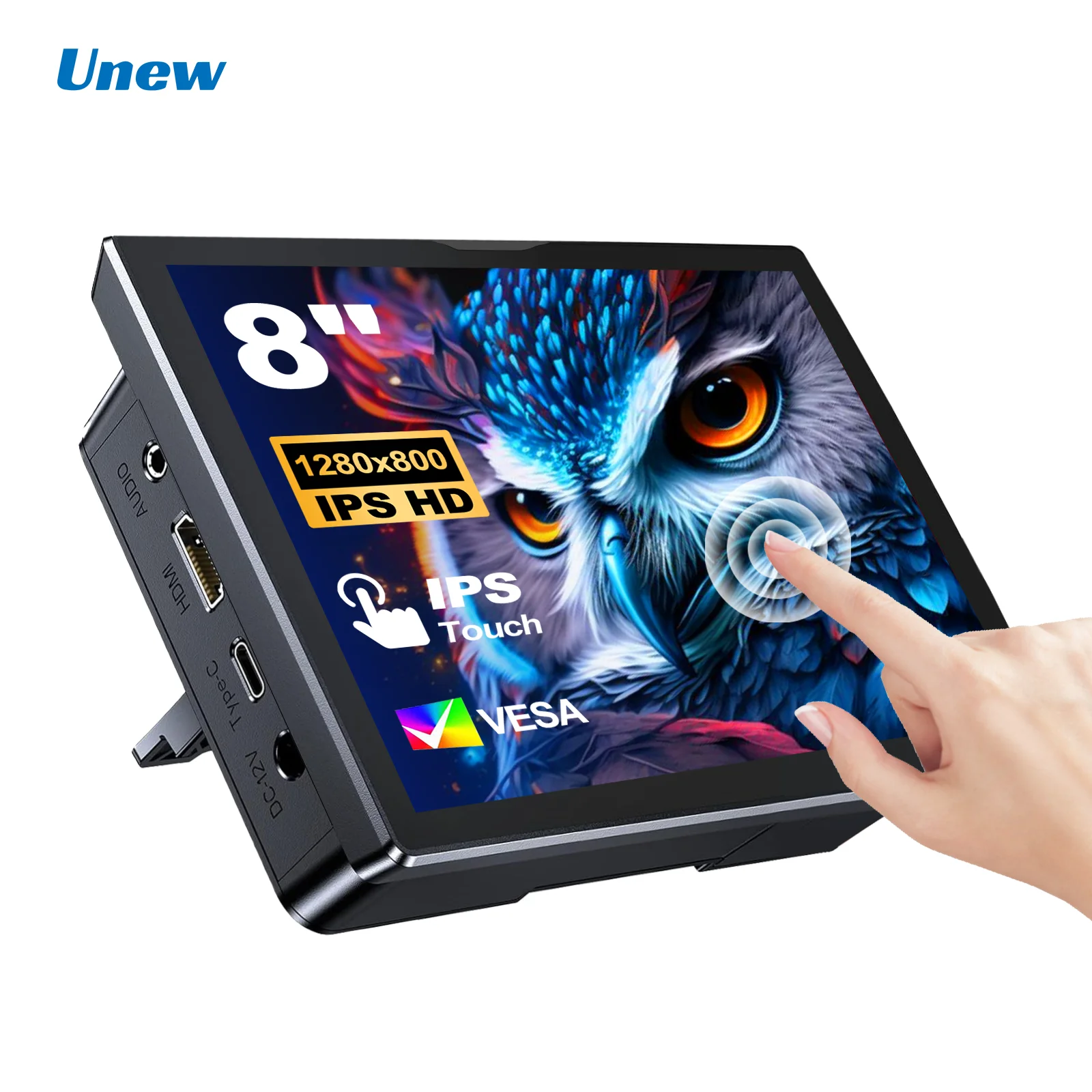 DIY 프로젝트 감시 디스플레이용 8인치 터치 모니터 1280x800P 16:10 와이드스크린 비율 HDMI 인터페이스