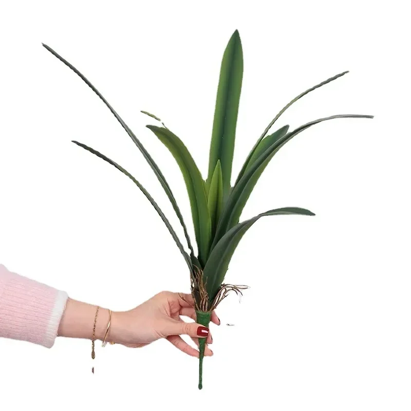 Simulation Green Plants Soft Rubber Clivia Leaf Floral Artificial Cymbidium Leaves Plant Fake Flower Shopping Mall Decoration