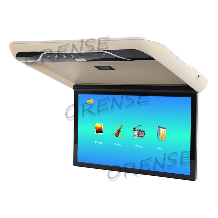 Car Roof 19 inch Monitor 1080P LCD Screen Overhead Multimedia Video Play TV Ceiling Roof MP5 Display Build In IR/FM Transmitter