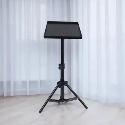 حامل ثلاثي القوائم بارتفاع قابل للتعديل لجهاز عرض الكمبيوتر المحمول في الهواء الطلق للاستخدام الداخلي من الحديد ABS ملحقات جهاز عرض صينية غير قابلة للانزلاق