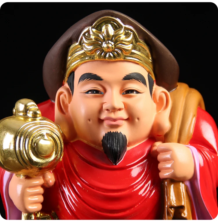 38CM Large Southeast Asia Japan Tokyo CAI SHEN Mammon Home COMPANY Patron saint Good luck God of wealth statue